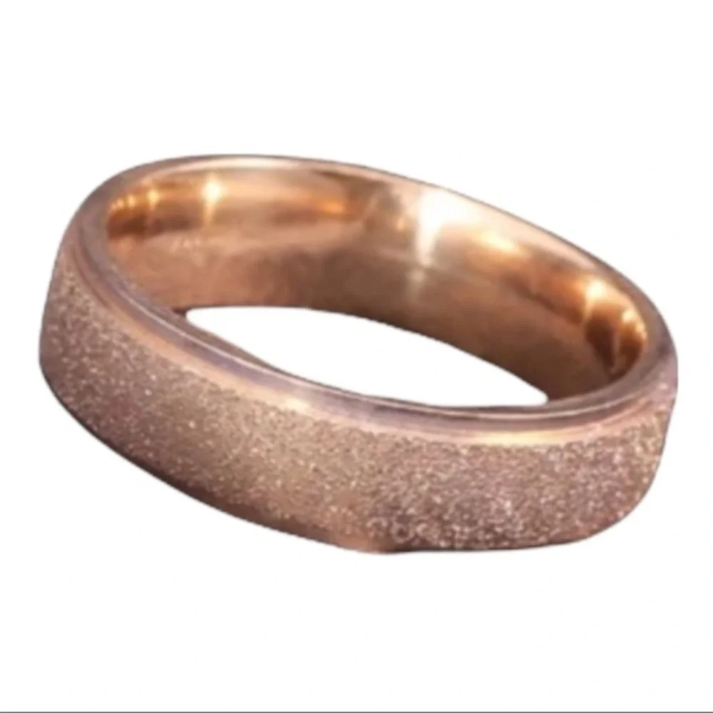 Frosted Rose Gold Tone Fashion Ring 8